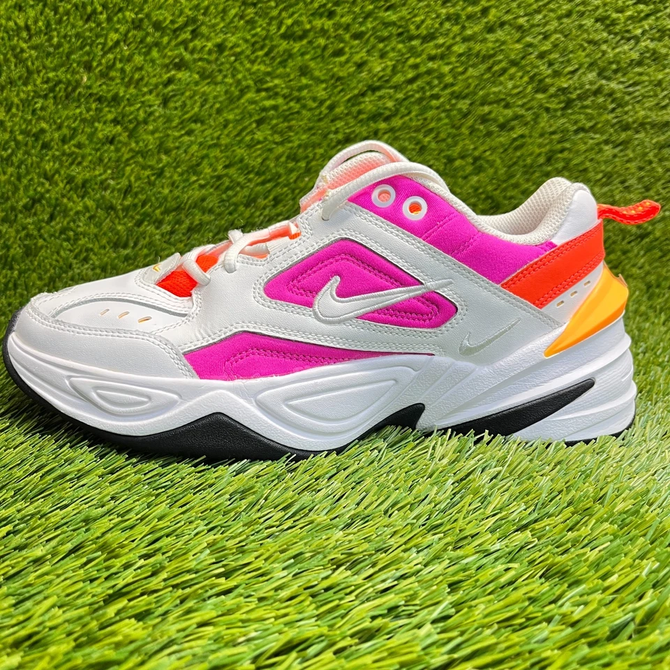 Nike M2K Tekno Womens Size 8 White Pink Orange Athletic Leather Shoes Sneakers - Image 3 of 4