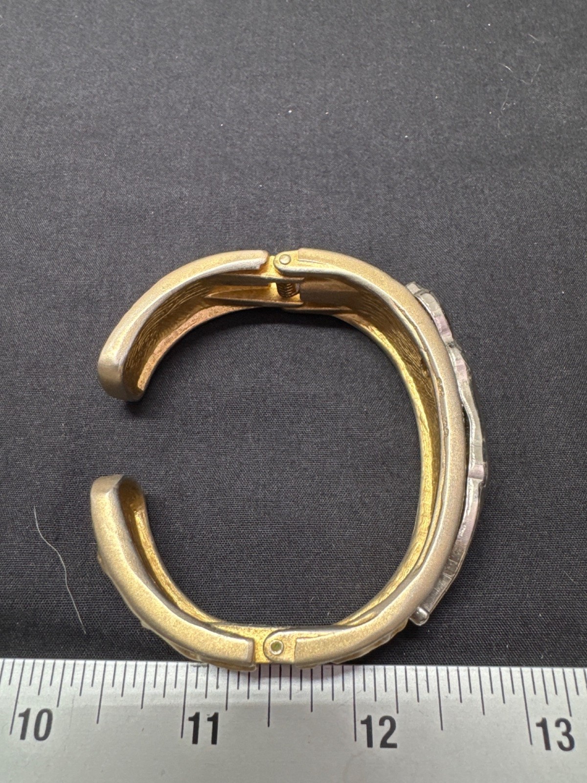 Gold & Silver Tone Panther Cuff Bracelet Hinged T… - image 4