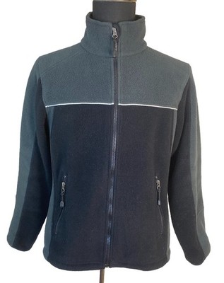 LL Bean Polartec Fleece Jacket Women's Large Black Gray Full Zip