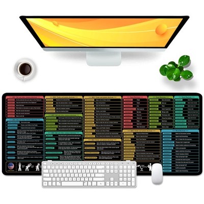 Mac Shortcut Key Mouse Pad Black Large Desk Pad Excel Word Desk Mat Memo, XL ...