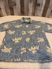 Vintage Pierre Cardin Men s Blue XL Tropical Hawaii Style Shirt 100 Cotton