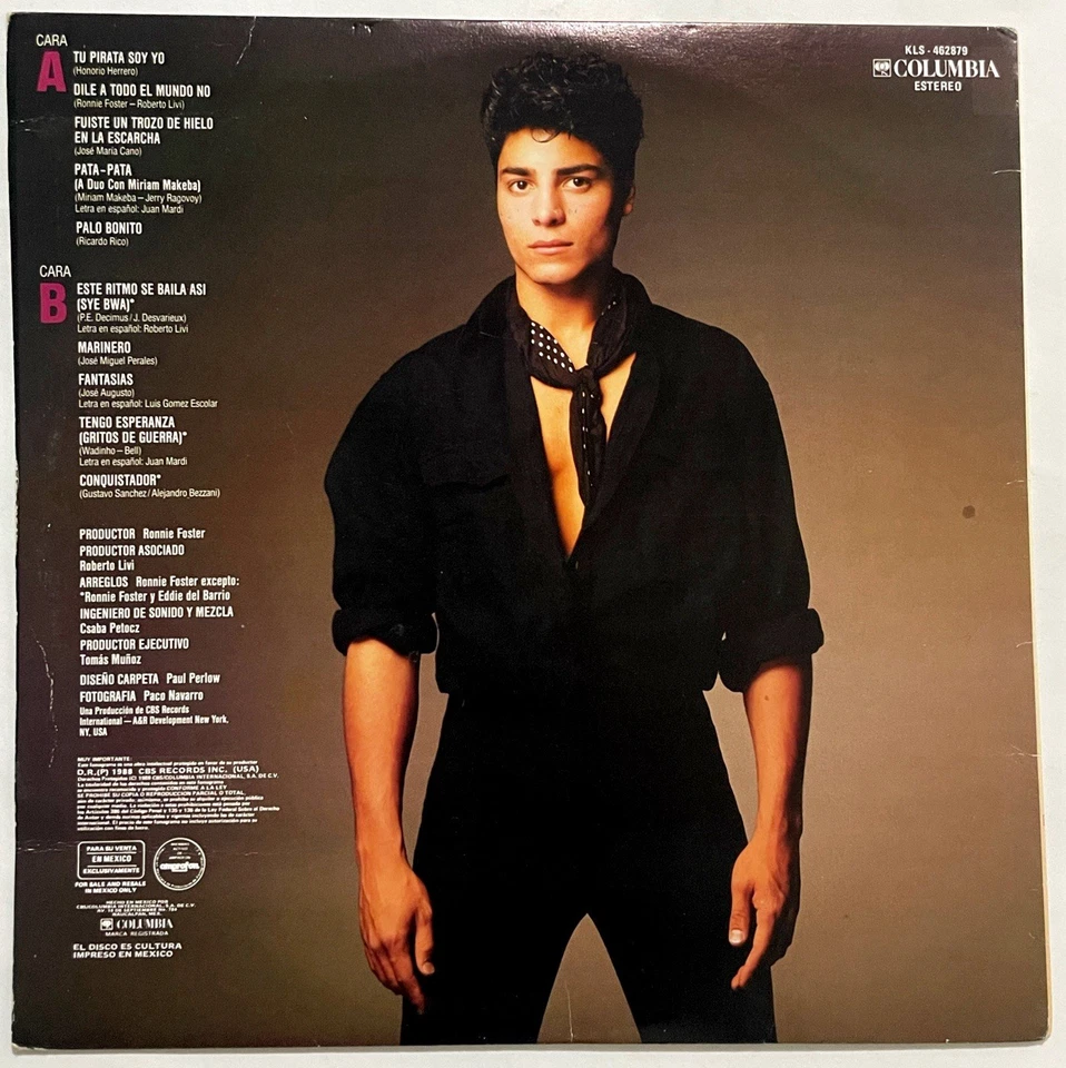 CHAYANNE Tu Pirata Soy Yo LP Vinyl 1988 MEXICO Columbia ESTE RITMO SE BAILA ASI Foto 3 de 4