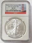 2011 (S) American Silver Eagle 1 OZ Coin NGC Mint State 70 Golden Gate Bridge