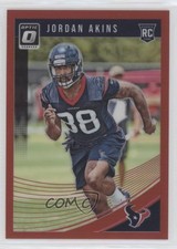 2018 Donruss Optic Rookies Red Prizm 81/99 Jordan Akins #141 0o5t