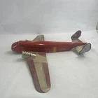 Marx Vintage Tin U.S. Mail TWA Airplane Toy Red Yellow Made in USA