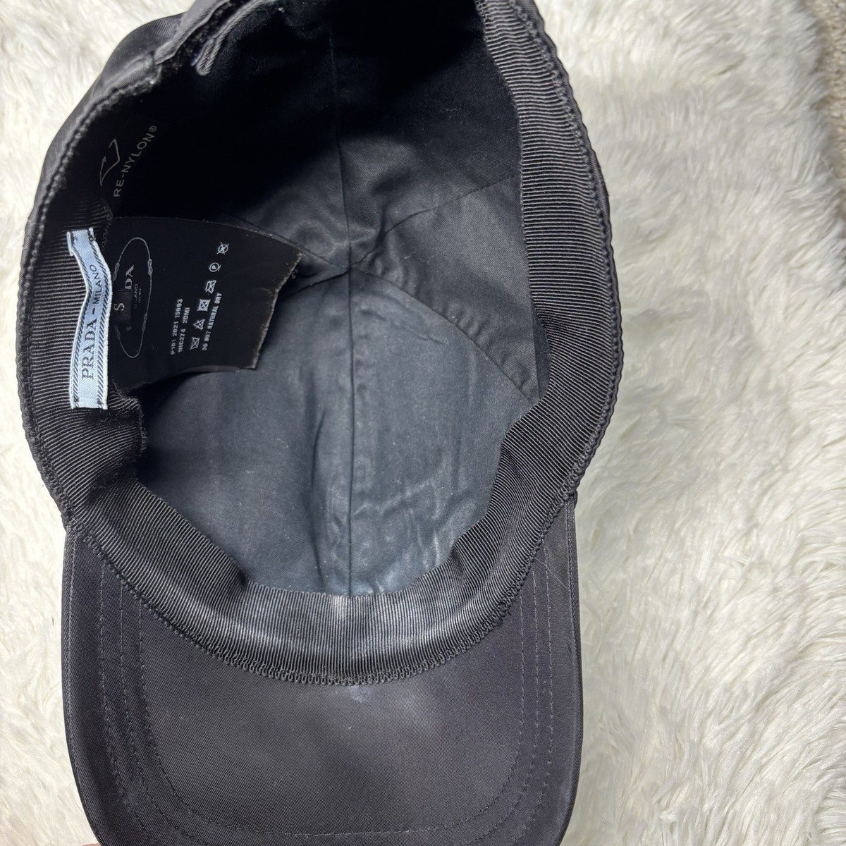 Prada Black Re-Nylon Baseball Cap – Triangle Logo from Japan | eBay