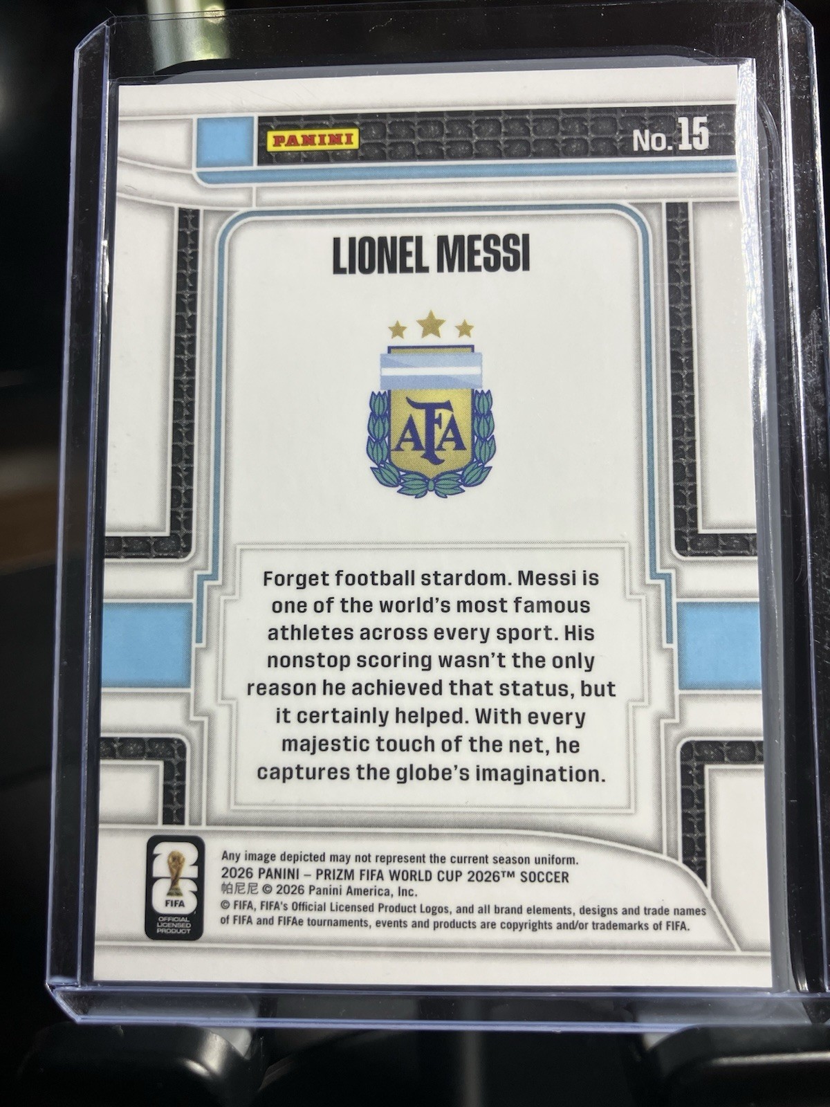 2026 Panini Prizm FIFA World Cup Lionel Messi Scorers Club #15 Argentina view 2