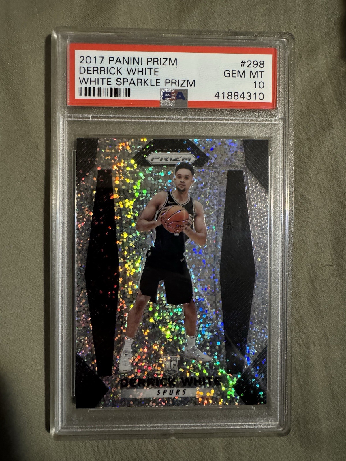 2017 Panini Prizm Derrick White - White Sparkle Prizm PSA 10 RC #298 POP 2