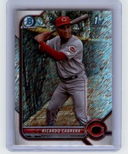 2022 Bowman Chrome #BCP-158 Ricardo Cabrera Prospects Shimmer Refractor Reds