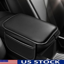 Car Center Console Cover Leather Non-Slip Armrest Protector Storage Pocket New