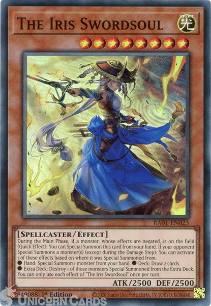 RA01-EN023 The Iris Swordsoul :: Super Rare 1st Edition YuGiOh Card