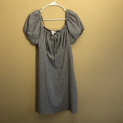 Riley & Rae Black And White Puff Sleeve Short Dress Size Medium NWT