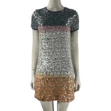 Diane Von Furstenberg sequined silk mini cocktail party dress size 4 $398