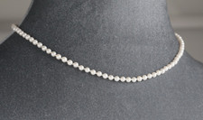 WHITE SHELL PEARL NECKLACE USING 4MM ROUNDS ~ 18" 925 STERLING SILVER