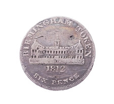 ROYAUME-UNI 6 pence silver token 1812 BIRMINGHAM