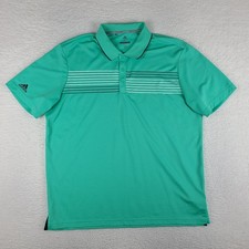 Adidas Golf Polo Shirt Mens XL Green Performance Short Sleeve