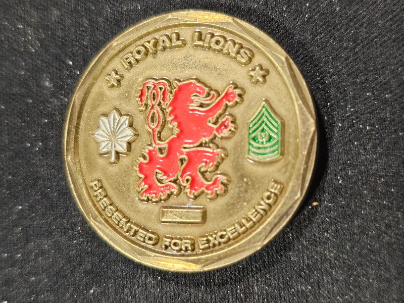 Major Frist Class Sergeant First Class E 7 Royal Lions Challenge Coin