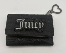 Juicy Couture LIQUORICE UPGRADE U Double Sided BLACK Trifold Wallet Purse Y2K
