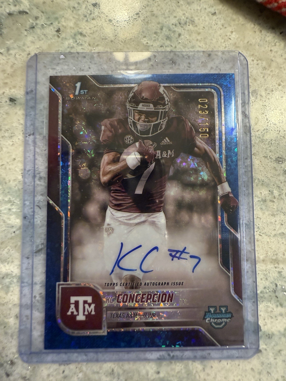 KC CONCEPCION 2025 Bowman Chrome U 1st Bowman Blue Mini Diamond Auto RC /150