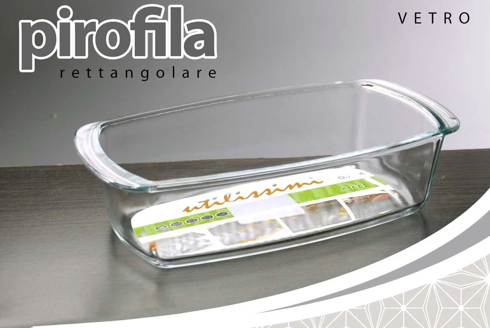 PIROFILA VETRO RETTANGOLARE TEGLIA FORNO ALTA ANTIADERENTE Lasagnera 24*13*7 cm - Immagine 4 di 4