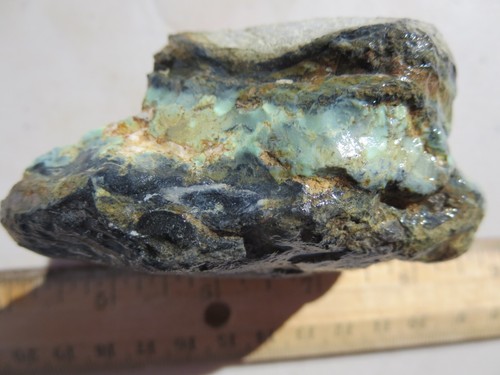 3346 VARIQUOISE ROUGH, PRINCE 4 MINE, NV. TURQUOISE VARISCITE. EX OLD ROCK SHOP