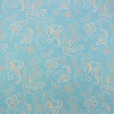 HOME ACCENTS SEAWORLD CURACO BLUE SEAHORSE MULTIPURPOSE FABRIC BY THE YARD 54"W
