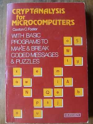 Cryptanalysis for Microcomputers - Paperback, by Foster Caxton - Good