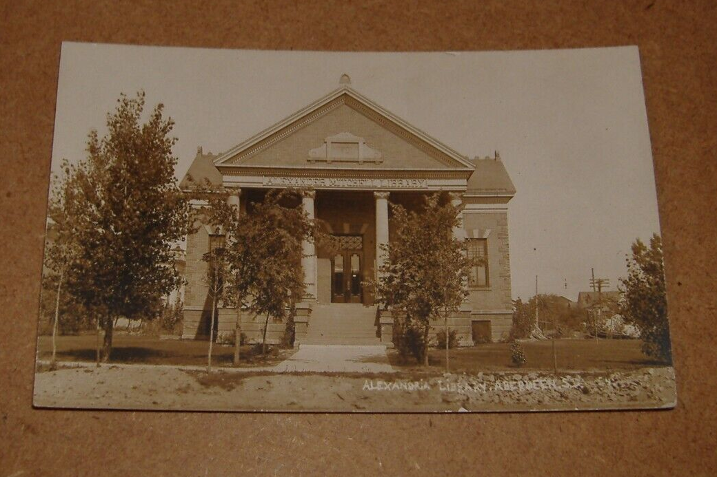 c1910 Alexander Mitchell Library Aberdeen South Dakota RPPC SD Town