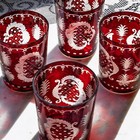 Egermann Bohemian Ruby Red Cut-to-Clear Crystal glassware Tumblers Czech barware