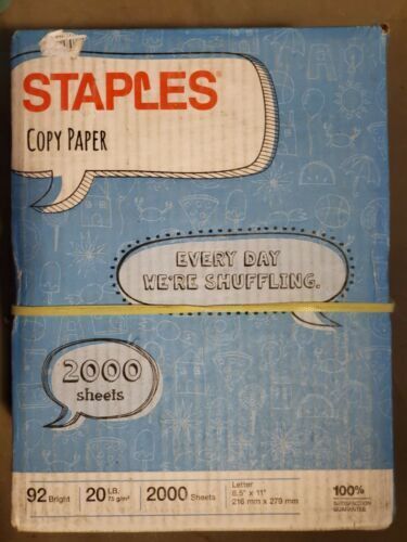 DPS by Staples Virgin 3 Hole Punch Paper LETTER-Size 20 lb. 8 1/2H x 11W