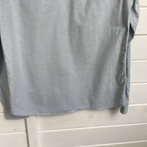 ALLSAINTS Shirt Mens Size Large Blue Hungtington Chambray Logo Long Sleeve - Picture 12 of 12