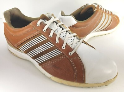 Adidas adicross Tour 2013 Spikeless Golf Shoes Men's Size US 10.5 Brown & White