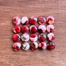  WHOLESALE RED BUFFALO COPPER TURQUOISE CABOCHON ROUND SHAPE LOOSE GEMSTONE