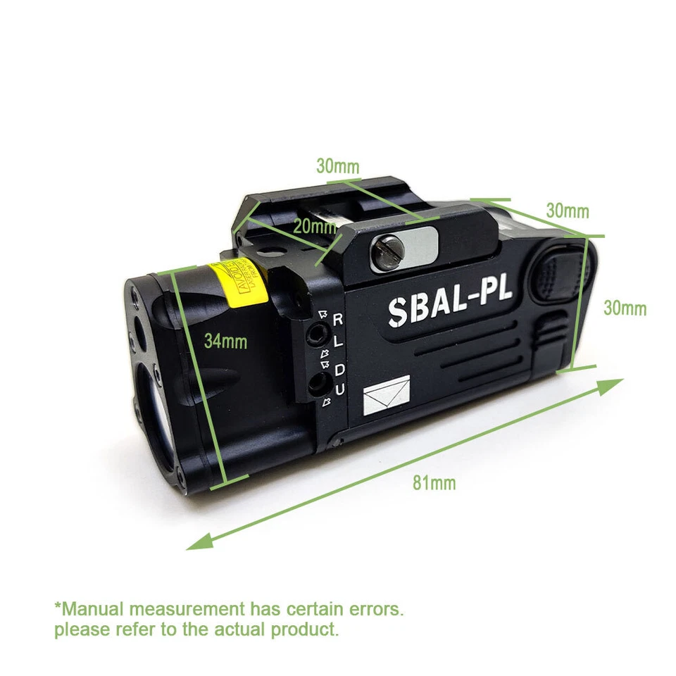 SBAL-PL / DBA-PL IR Weapon Light LED Flashlight With Red Laser Fit 20mm Rail  - Image 3 of 4