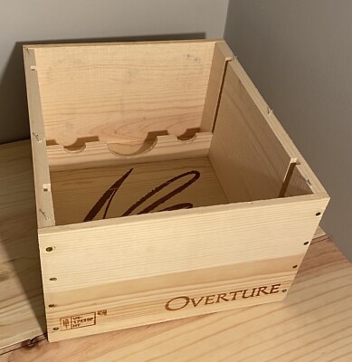 Opus One Overture Wooden Wine Box. Empty Wooden Wine Crate. No Lid