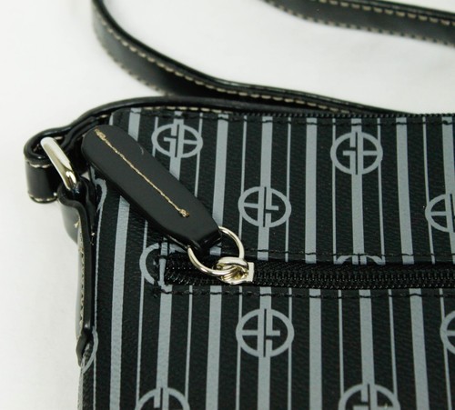 Giani Bernini Gray Black Zip Close Handbag Purse - Picture 6 of 9