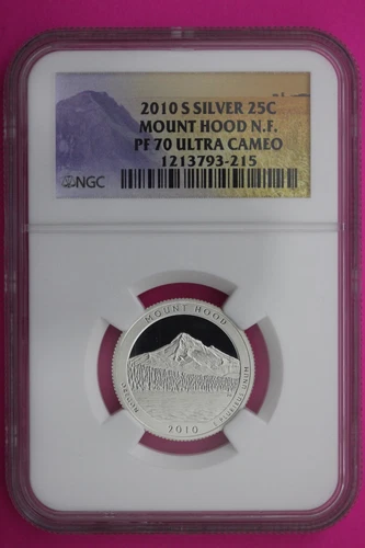 2010 S PF 70 Silver Quarter Mount Hood National Park NGC Graded Certified 457