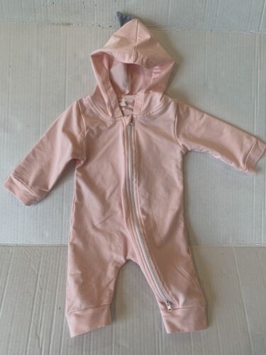 Pink Baby Dragon/Lizard Bodysuit Onesy w/Hood and Gray Spikes 0-3 Months by 59 - Picture 1 of 9