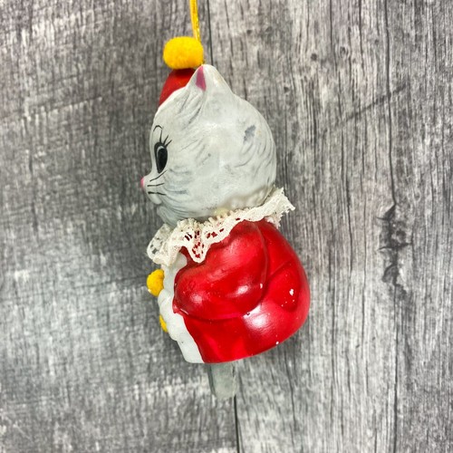 "Campana de porcelana bisque hecha a mano colas payaso gato gatito vintage 3"" con etiqueta" - Imagen 4 de 12
