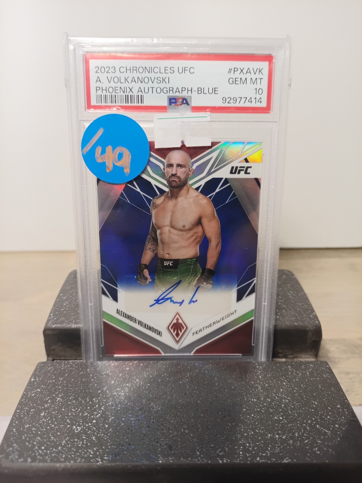 alexander volkanovski phoenix auto blue /49 psa 10