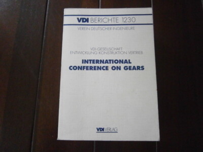 ''international conference on gears'', VDI Getriebetagung, VDI Bericht 1230