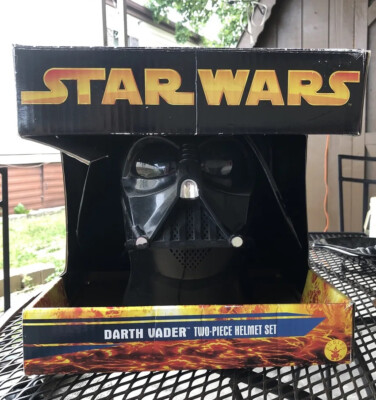 2005 RUBIES STAR WARS DARTH VADER 2PC HELMET COSPLAY COSTUME MASK Open Box