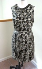 Taylor Women's Black w/Gold Geometric Design Beaded Neckline/Lined/Front Pockets