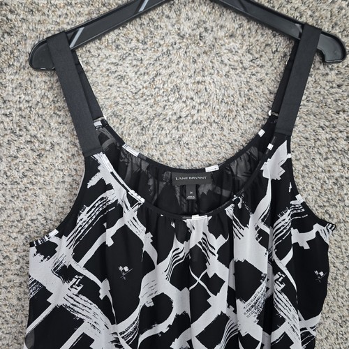 Lane Bryant Top Womens Plus 24 Black Camisole Sleeveless Adjustable Strap Ladies - Picture 4 of 7
