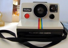 Vintage Original Polaroid SX-70 OneStep Rainbow Stripe Land Camera w/case Flash