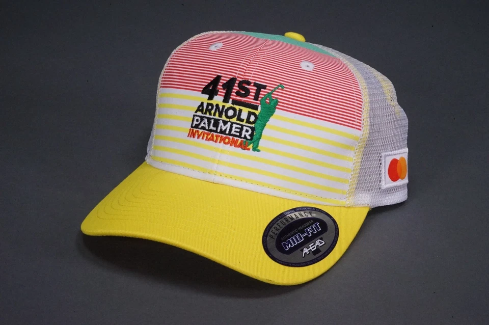 ARNOLD PALMER INVITATIONAL API COLORS, BAY HILL 41ST TOURNAMENT TRUCKER GOLF HAT