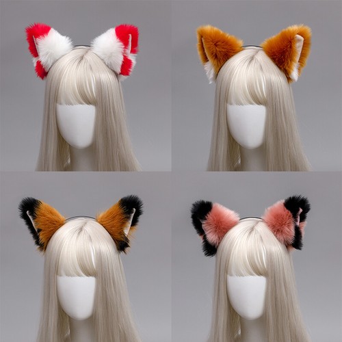 Diadema Orejas Largas de Piel de Zorro Gato Anime Neko Disfraz Juegos con disfraces Diadema Mujeres Niñas" - Imagen 9 de 52