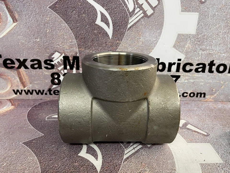 TEE Pipe Carbon Steel A-105 ASTM Threaded 4” 3000#  - Image 3 of 4