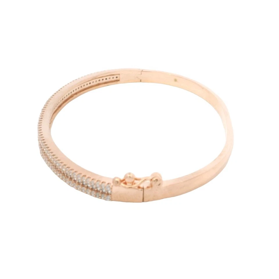 Pulsera de circonita cúbica tachonada chapada en oro rosa para niñas y mujeres FB-1107 Foto 2 de 4