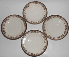 Metlox Pottery Poppy Trail Provincial Rose Set/4 Saucers